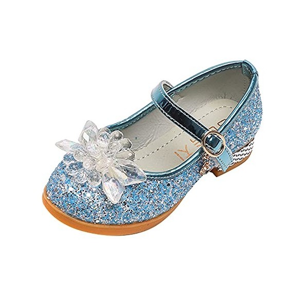 Ghemdilmn Chaussures de princesse pour fille - Chaussures en cristal - La Reine des Neiges - Sandales à paillettes - Escarpin