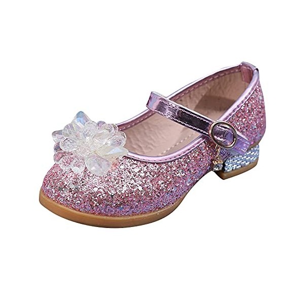 Ghemdilmn Chaussures de princesse pour fille - Chaussures en cristal - La Reine des Neiges - Sandales à paillettes - Escarpin