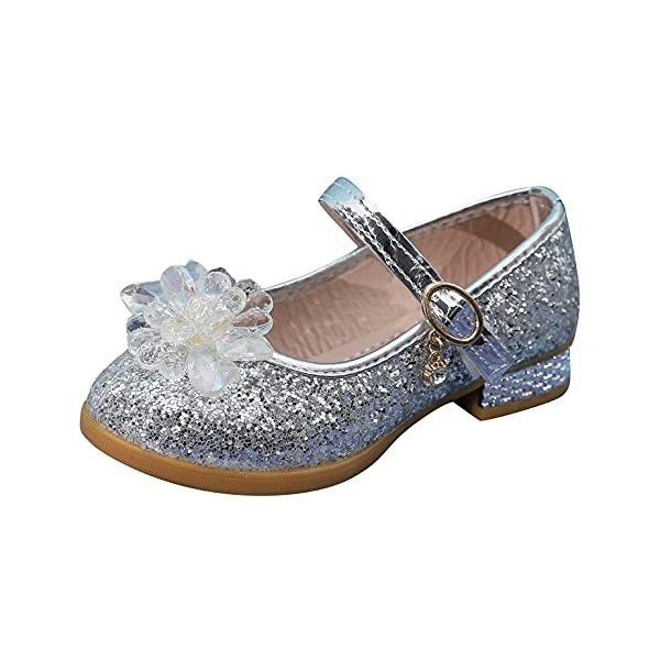 Ghemdilmn Chaussures de princesse pour fille - Chaussures en cristal - La Reine des Neiges - Sandales à paillettes - Escarpin