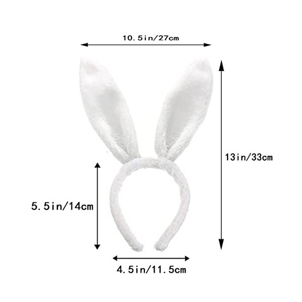 DULSPUE Bandeau Oreilles de Lapin en Peluche, Serre Tête Oreille de Lapin Costume Accessoire Deguisement Fête Décoration,Serr