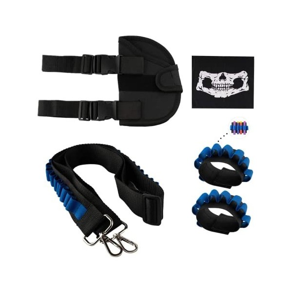 Locisne Le kit daccessoires pour Enfants de Jeu Tactique pour Enfants Comprend 1 Sac de Taille, 2 Masques crâne Dart Wrister