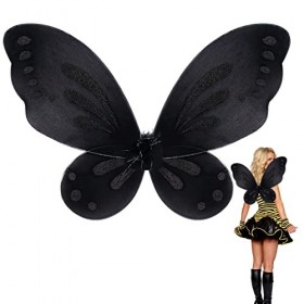 Nenjindz Ailes de Fée Enfants Papillon Déguisement 1 Pièce Ailes dAnges Rose avec Bandoulière Élastique Accessoire de Fête p