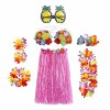 Guirlandes hawaïennes - Kit daccessoires de costume - Jupe dherbe - Guirlande de fleurs Lei Luau - Ananas - Lunettes - Coll