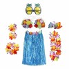 Guirlandes hawaïennes - Kit daccessoires de costume - Jupe dherbe - Guirlande de fleurs Lei Luau - Ananas - Lunettes - Coll