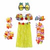 Guirlandes hawaïennes - Kit daccessoires de costume - Jupe dherbe - Guirlande de fleurs Lei Luau - Ananas - Lunettes - Coll