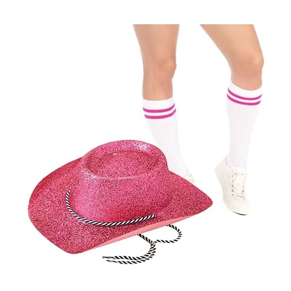 Armona Trading LTD Lot daccessoires de déguisement pour poupée rose et chapeau de cowboy à paillettes