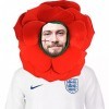 Chapeau de rugby avec rose rouge et drapeau anglais - Accessoire de déguisement pour supporter de sport Angleterre