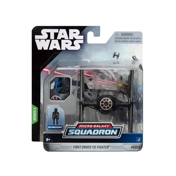 Bizak Star Wars Micro Galaxy Squadron Tie Fighter du Premier Ordre - Véhicule de 8 cm avec microfigurine Pilote Tie de la Pri