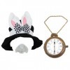 au pays des merveilles lapin accessoire déguisement ensemble chapeau haut de forme noir avec oreilles de lapin + Géant Gonfla