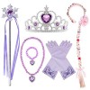 Monissy Princesse Raiponce Sofia Accessoires de Déguisement Violet Rose Couronne Tresse Boucles doreilles Collier Bracelet G