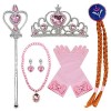 Monissy Princesse Raiponce Sofia Accessoires de Déguisement Violet Rose Couronne Tresse Boucles doreilles Collier Bracelet G