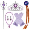 Monissy Princesse Raiponce Sofia Accessoires de Déguisement Violet Rose Couronne Tresse Boucles doreilles Collier Bracelet G