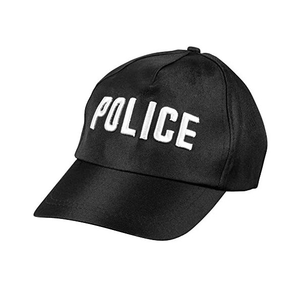 Boland 97046 - Casquette de police pour adultes, casquette de baseball avec impression Police, chapeau pour déguisements de c