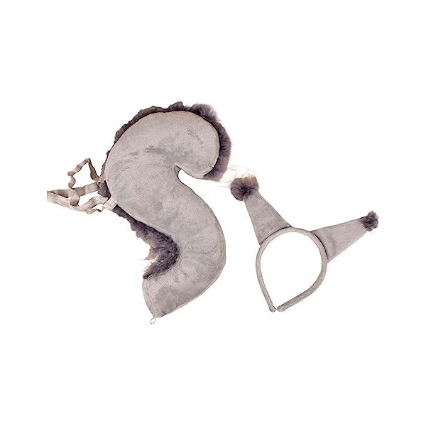 Qianly de déguisement de queue danimal Bandeau Accessoires de cosplay Oreilles décureuil en peluche Serre-tête pour décorat