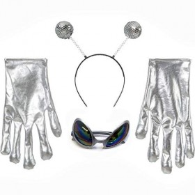 Kit daccessoires déguisement Univers Extra-terrestre - Argenté - Déguisement Espace avec Lunettes dextra-terrestre, Serre-t