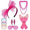 ONUPGO Ensemble daccessoires de costume des années 80 pour femme, déguisement des années 80, bandeau fluo, boucles doreille