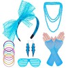 ONUPGO Ensemble daccessoires de costume des années 80 pour femme, déguisement des années 80, bandeau fluo, boucles doreille