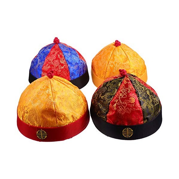 PRETYZOOM Enfants Ancien Chapeau Dempereur Royal Chinois Chapeau de Mandarin Traditionnel Jeu de Rôle Chapeau de Cosplay Déc