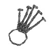 XGOPTS Halloween Femme Fille Finger Bracelet Squelette Main Skeleton Bracelet Punk Rock Gothique Argent Noir Crâne Ornements 