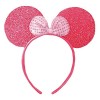 Youngly Serre-tête multicolore avec oreilles de souris scintillantes et nœud à paillettes - Unisexe - À pois - Minnie Mouse -