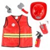 GIMOCOOL Déguisement Pompier | Jeu de rôle Carrière Jeu de Simulation Costume de Pompier - Faire Semblant dêtre Un Pompier a
