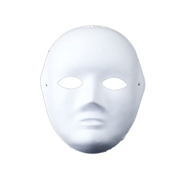 Giftik Lot de 10 masques complets en papier vierge à faire soi-même pour Halloween, déguisement, fête femme 