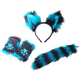 Renard Oreilles Cheveux Cerceau Costume Queue Ensemble Femmes Filles Fêtes À Thème Animal Cadeau pour Anniversaire Enfants Ad