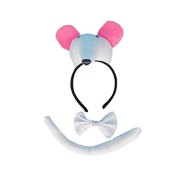 Lovelegis Set serre-tête – Queue – Noeud papillon – Animaux – Femme – Costume de déguisement carnaval Halloween Cosplay Acces