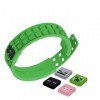 Pixie Crew Bracelet Minecraft En Silicone Vert Réglable Comprend 4 multipixels De Porc, Squelette, Creeper et Enderman 2x2 Ré