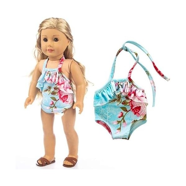 Aeromdale Maillot de bain bikini à bretelles pour poupée de 46 cm, accessoire de costume 1 pièce E 
