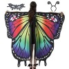 Joberio Cape Papillon - Papillon en Polyester pour Adultes - Fée Costume Femmes Les Deux Côtés Ailes Papillon Châle Halloween