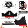 qingmeng Chapeau de pirate pour enfants, 16 pièces cache-œil pirate pour enfants, 8 chapeaux de pirate, 8 cache-yeux pirate p