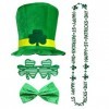 NiseWuds Ensembles de costumes de la Saint-Patrick, accessoires de vêtements pour accessoires de chapeau Shamrock Lunes à nœu