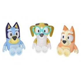 Bluey Jouets : Bingo, Bluey & Honey Lot de 3 figurines de jeu – 3 figurines avec pièces mobiles – 3 figurines daction de lé