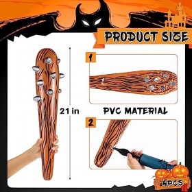 Aoriher Homme des Cavernes Gonflable Accessoires de Costumes dhalloween Bâton dhomme des Cavernes Gonflable pour Enfants Dé