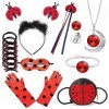 VGMANNTA Deguisement Coccinelle Enfant Ensemble Daccessoires Ladybug Deguisement Fille Bijoux Lady Bug Dress Up Kit Hallowee