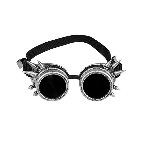 Boland - Lunettes Cyberpunk, Rétro, Spacy, Steampunk, Épines, Élastique, Carnaval, Halloween, Mardi gras, Fête à thème, Acces