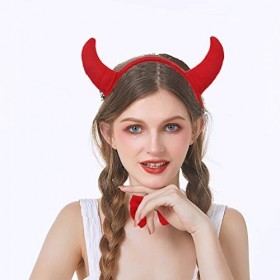 Shes Shining Ensemble de Costumes de Diable pour Halloween Serre-tête en Corne de Diable Bandeau de déguisement Cosplay démo