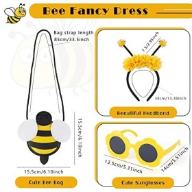 HIFOT 3 Pcs Deguisement Abeille Enfant Accessoires Sac Abeille Lunette Deguisement Abeille Bandeau Abeille Costume Animaux En