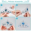 Aomig Elsa 10 Pièces Cadeau Set, Princesse Inclus Couronne avec Baguette Magique, Princesse Dress Up Accessoires Filles Diadè