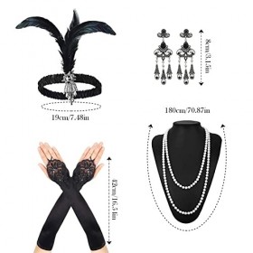VIKSAUN 5 Pièces 1920 Accessories, 1920 Flapper Great Gatsby Accessoires Fashion Roaring 20s Theme Set, Accessoire Année 20 
