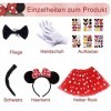 Boyigog Mouse Deguisement Halloween Femme Fille - Minnie Mouse, Minnie Tutu Rouge Bandeau Minnie Gant Blanc Nez Noir pour Acc