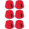 Quickdraw X 6 Adultes Rouge Chapeau Fez Turque Noir Pompons Unisexe Accessoire Déguisement