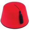 Quickdraw X 6 Adultes Rouge Chapeau Fez Turque Noir Pompons Unisexe Accessoire Déguisement