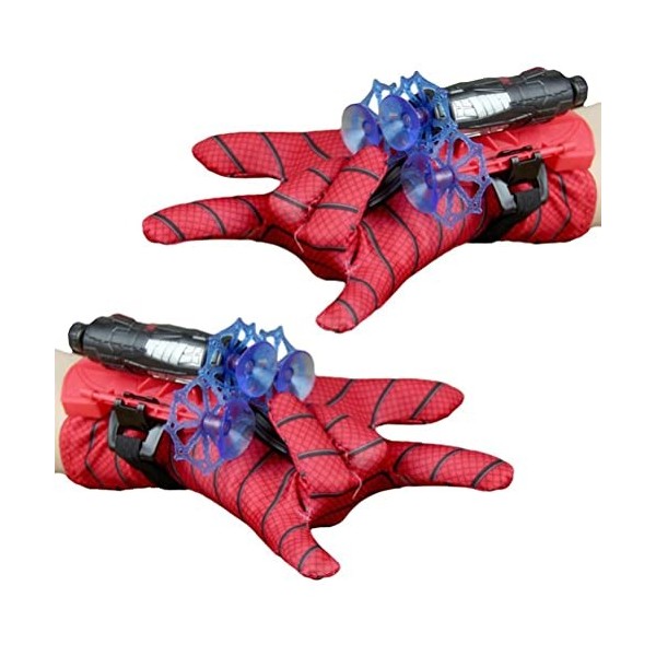 PAIQIU Gants de Lanceur Spiderman, tireur Web de Super héros pour Enfants, Accessoires de héros de Cosplay de Jouet de Poigne