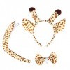 Shes Shining Oreilles animales Ensemble Serre-tête et nœud Papillon et Queue Accessoires pour déguisements Girafe