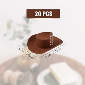 SAVITA 20pcs Mini Chapeaux Cowboy, Plastique Chapeaux Cowboy Miniatur Chapeau de Poupée Mignon Accessoires de Fête pour Faire