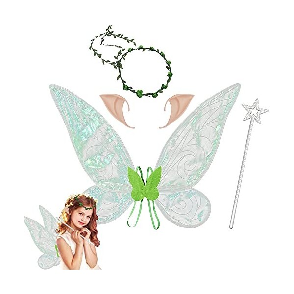 HIQE-FL Ailes dange Adulte,Ailes de Fée Enfant,Fairy Wings Adult,Ailes de Fée Papillon pour Filles,Ailes de Fée Déguisement,