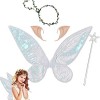 HIQE-FL Ailes dange Adulte,Ailes de Fée Enfant,Fairy Wings Adult,Ailes de Fée Papillon pour Filles,Ailes de Fée Déguisement,