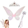 HIQE-FL Ailes dange Adulte,Ailes de Fée Enfant,Fairy Wings Adult,Ailes de Fée Papillon pour Filles,Ailes de Fée Déguisement,